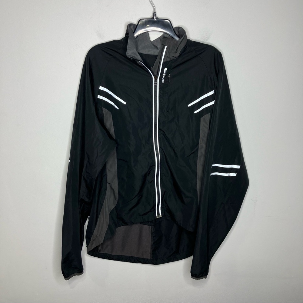 Sugoi black biking‎ jacket reflective lightweight size XL